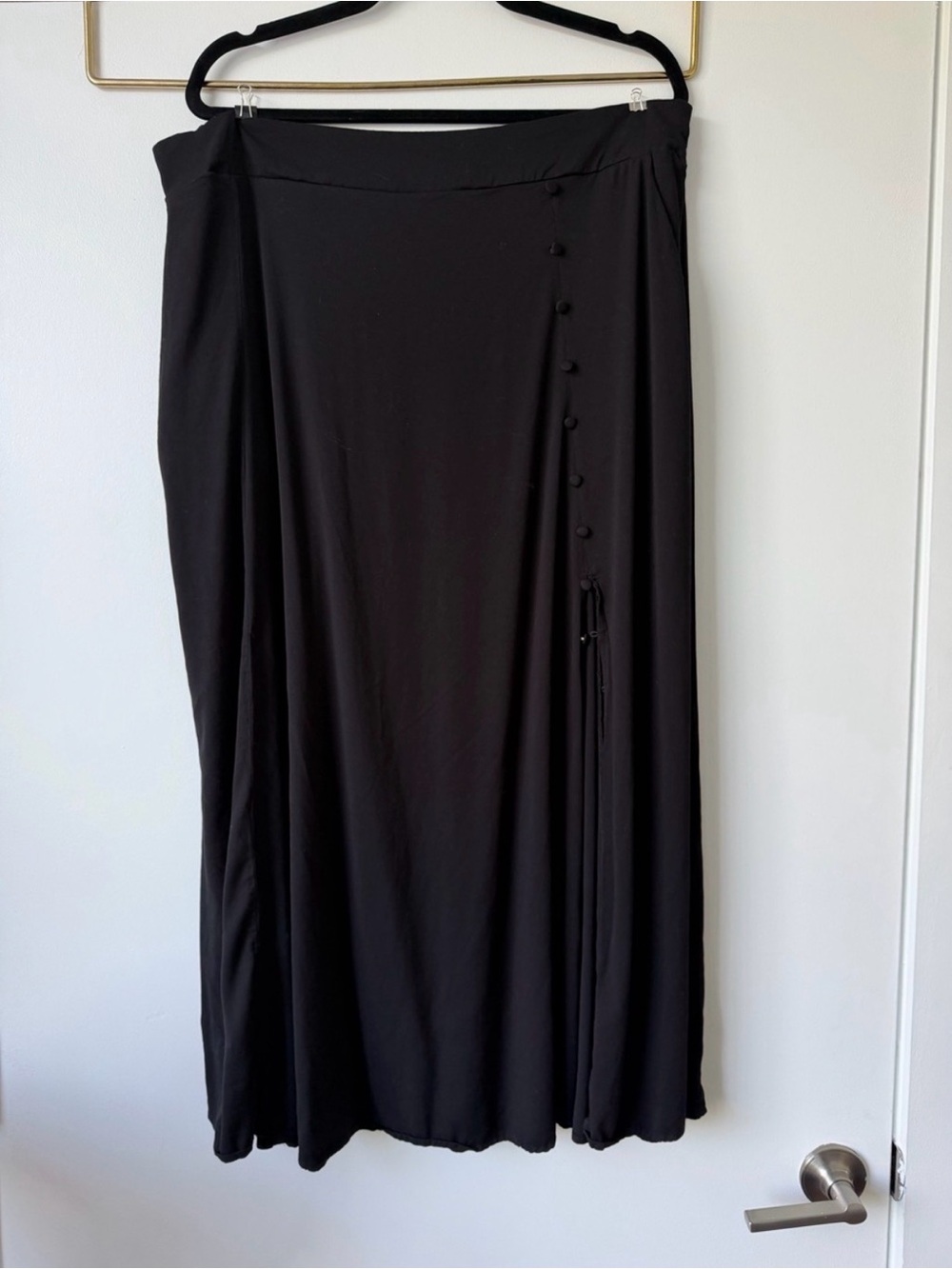 Torrid Black Maxi Skirt with Side Button Detail